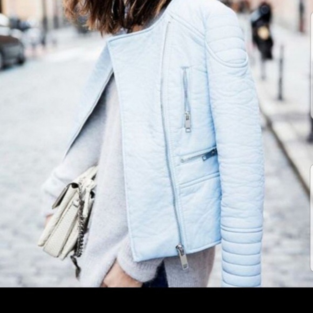 Blanc Noir Vegan Leather Moto Jacket